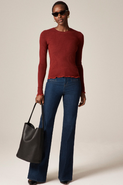 J.Crew, Ribbed Featherweight Cashmere Long-Sleeve Sweater-Tee