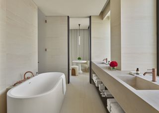 minimalist bathroom at The Edition Madrid