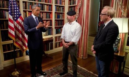 Obama said he and his daughters enjoy "Mythbusters" because the hosts "blow things up, which is always cool." 