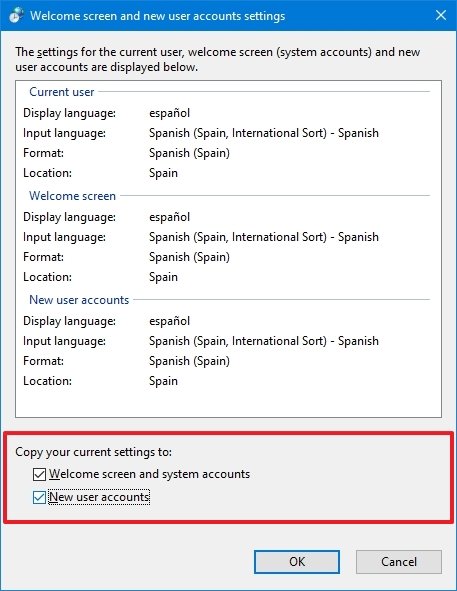 Copy region settings to all accounts