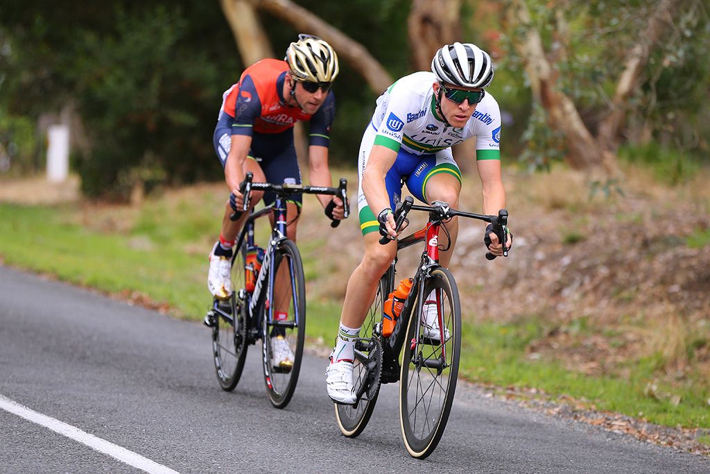 Cam Meyer (UniSA-Australia) and Ondrej Cink (Bahrain-Merida) formed a brief breakaway