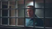 Ben Miller's Professor Jasper Tempest in prison in Professor T season 3