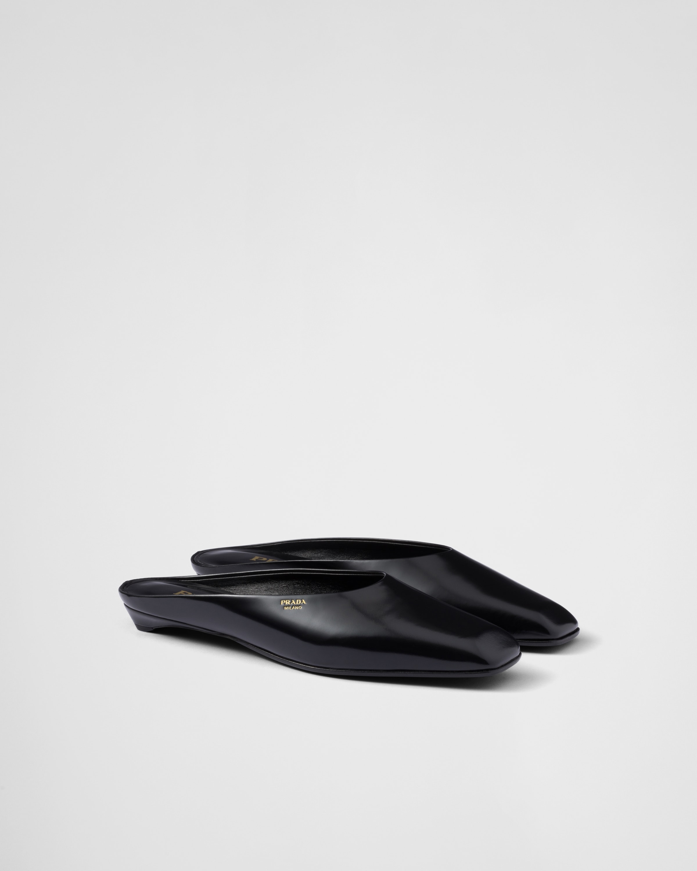 Brushed Leather Mules