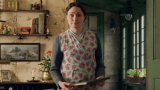 A still of Mrs Hall in All Creatures Great and Small PBS featurette