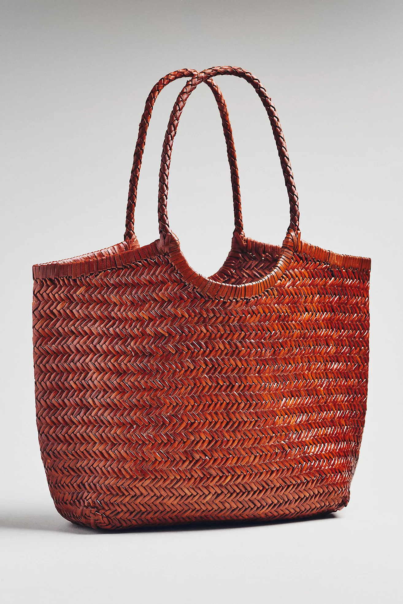 By Anthropologie Woven Leather Tote