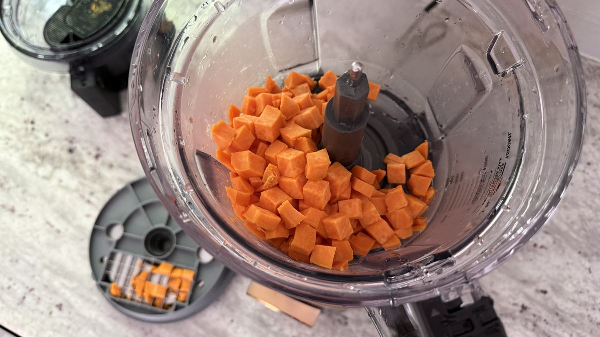Ninja CrushBOSS food processor and sweet potato
