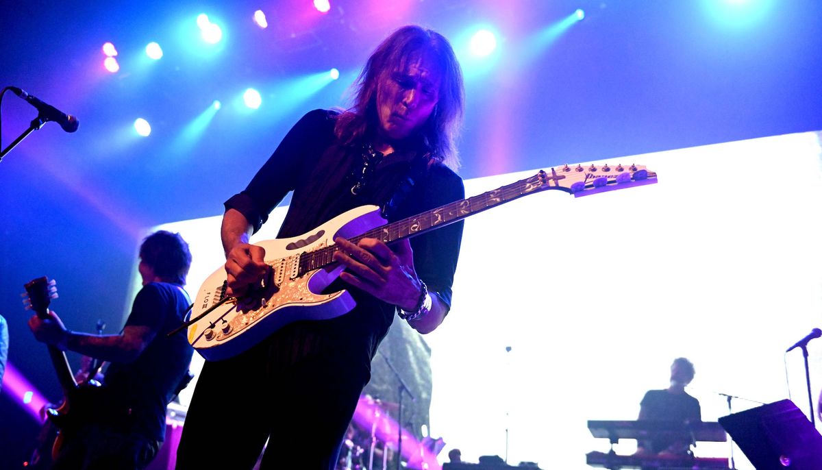 Steve Vai performs onstage during the second annual Above Ground concert benefiting MusiCares at The Fonda Theatre on September 16, 2019 in Los Angeles