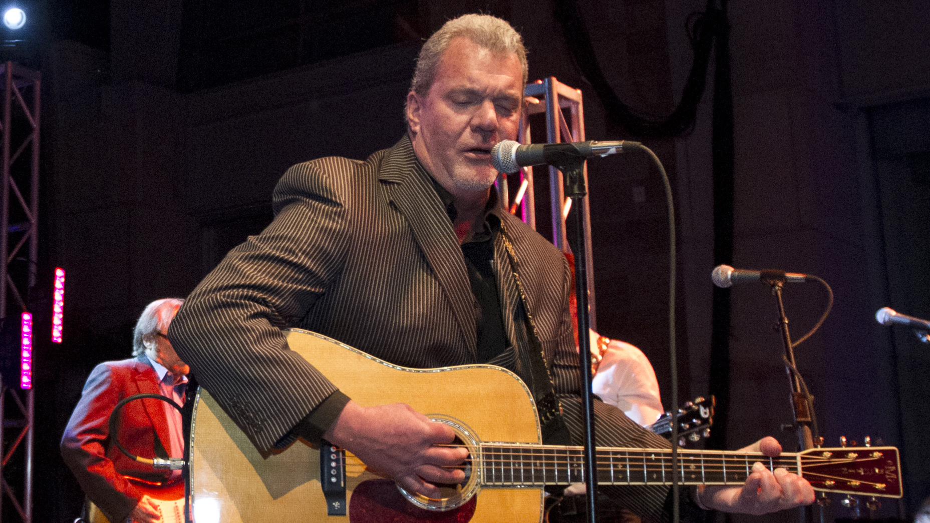 Indianapolis Colts owner Jim Irsay performs during a private Super Bowl party he hosted at the Indiana State Museum and Historic Sites on Thursday, Feb. 2, 2012.