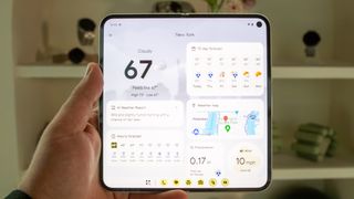 New Pixel Weather app on Pixel 9 Pro Fold inner screen