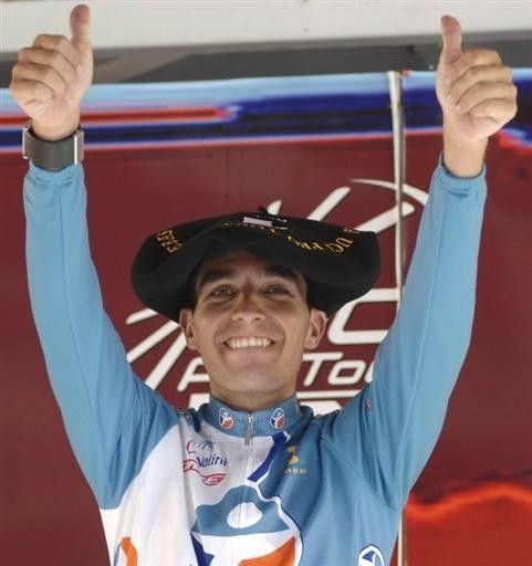 Xavier Florencio (Bouygues Telecom) on the podium, celebrating