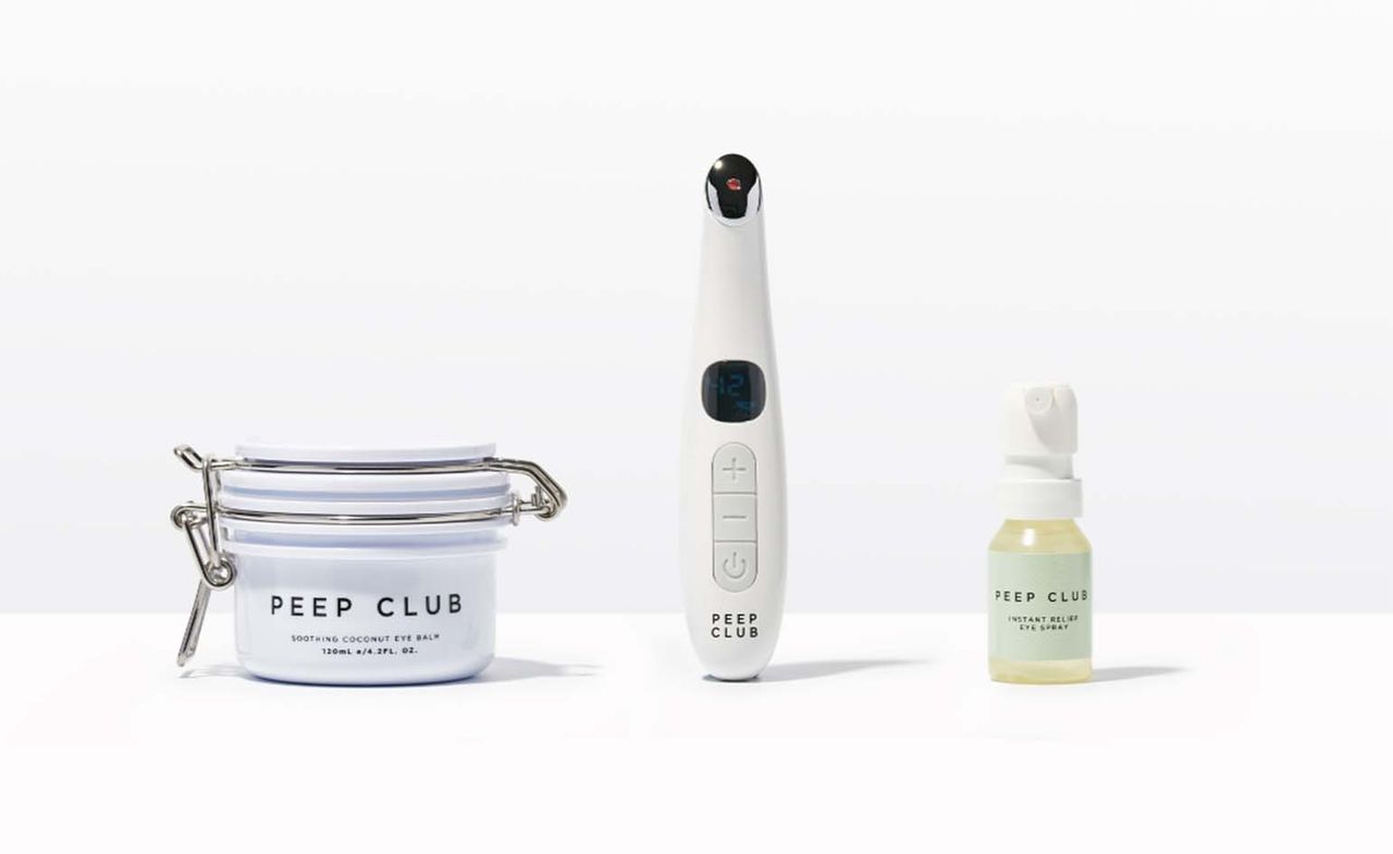 Peep Club Refresher Kit for Tired Eyes products which includes heated wand, eye balm &amp;Instant Relief Eye Spray 