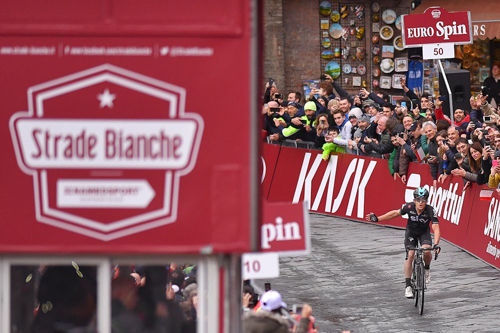 Michal Kwiatkowski wins the 2017 Strade Bianche