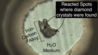 Diamonds form in high-temperature, high-pressure circumstances like those present at the core-mantle boundary.