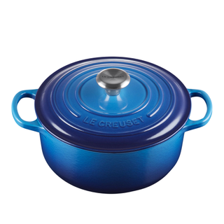 Blue Le cruset signature pan with lid