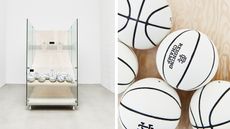  Reigning Champ basketball arcade game, and close-up of basketballs