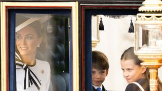 The Princess of Wales and her children attend Trooping the Colour 2024