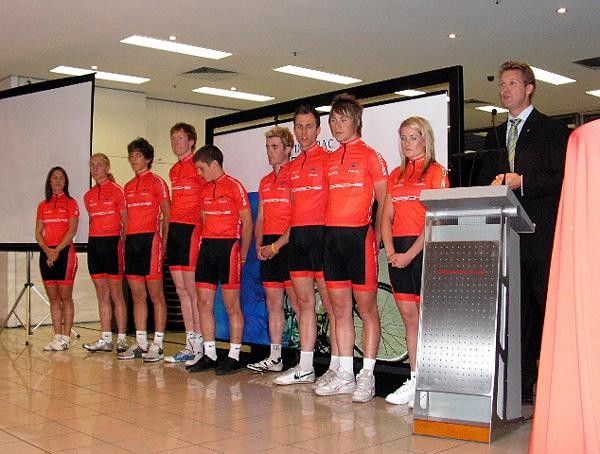 Mike McKay introduces the team L-R: