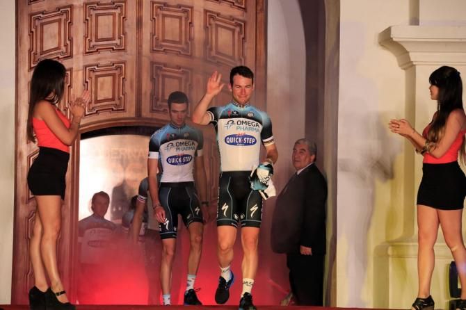 Mark Cavendish emerges from the smoke