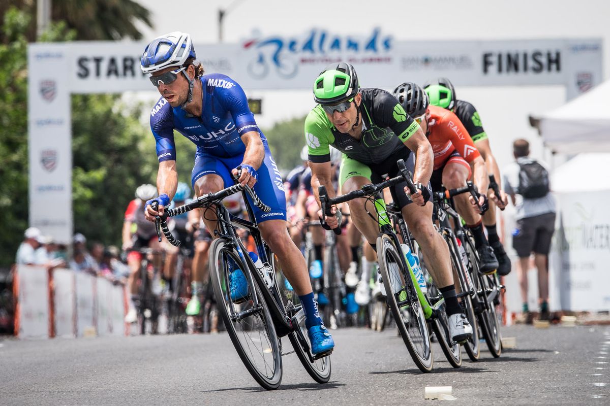 Lachlan Norris (UnitedHealthcare) on the front of the field on the final lap