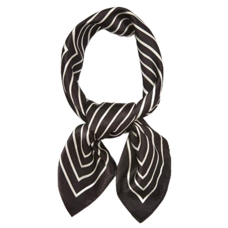 black and white striped scarf