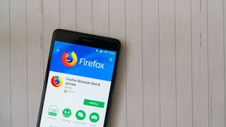 The installation Firefox page for the app on an Android device