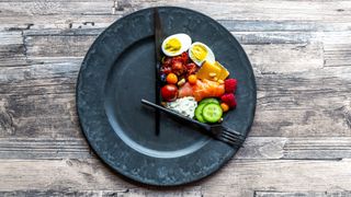 A variety of food taking up a small portion of a plate