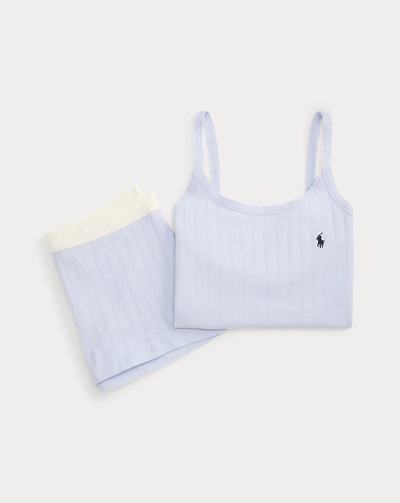 Pointelle Cotton Tank Short Sleep Set
