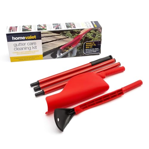 Petrolscooter Home Valet Extendable Gutter Care Cleaning Kit Leaf Moss Debris Grabber &amp;amp; Scoop
