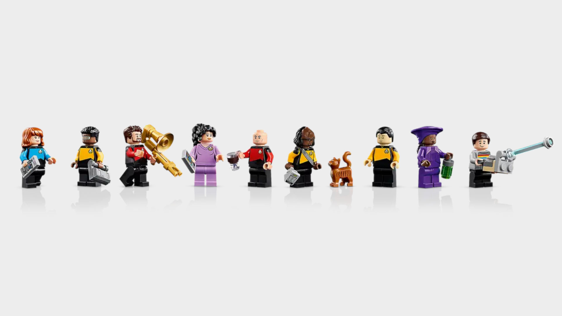 Lego Star Trek minifigures against a plain background