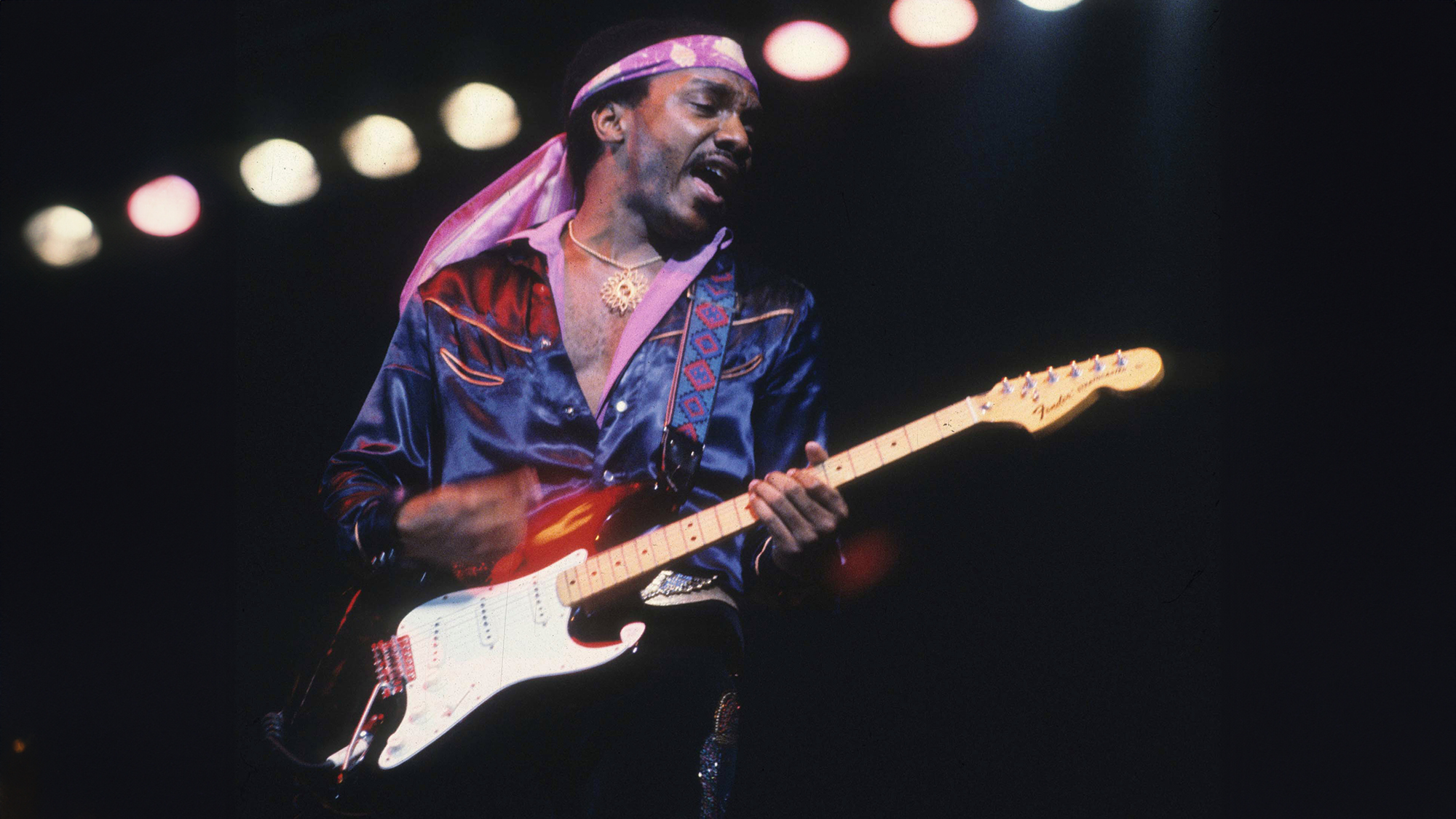 Guitarist Ernie Isley of the Isley Brothers performs at the Cool Jazz Fest in May 1981 at The Oakland Coliseum in Oakland, California.