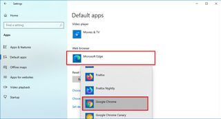 Windows 10 settings select default browser