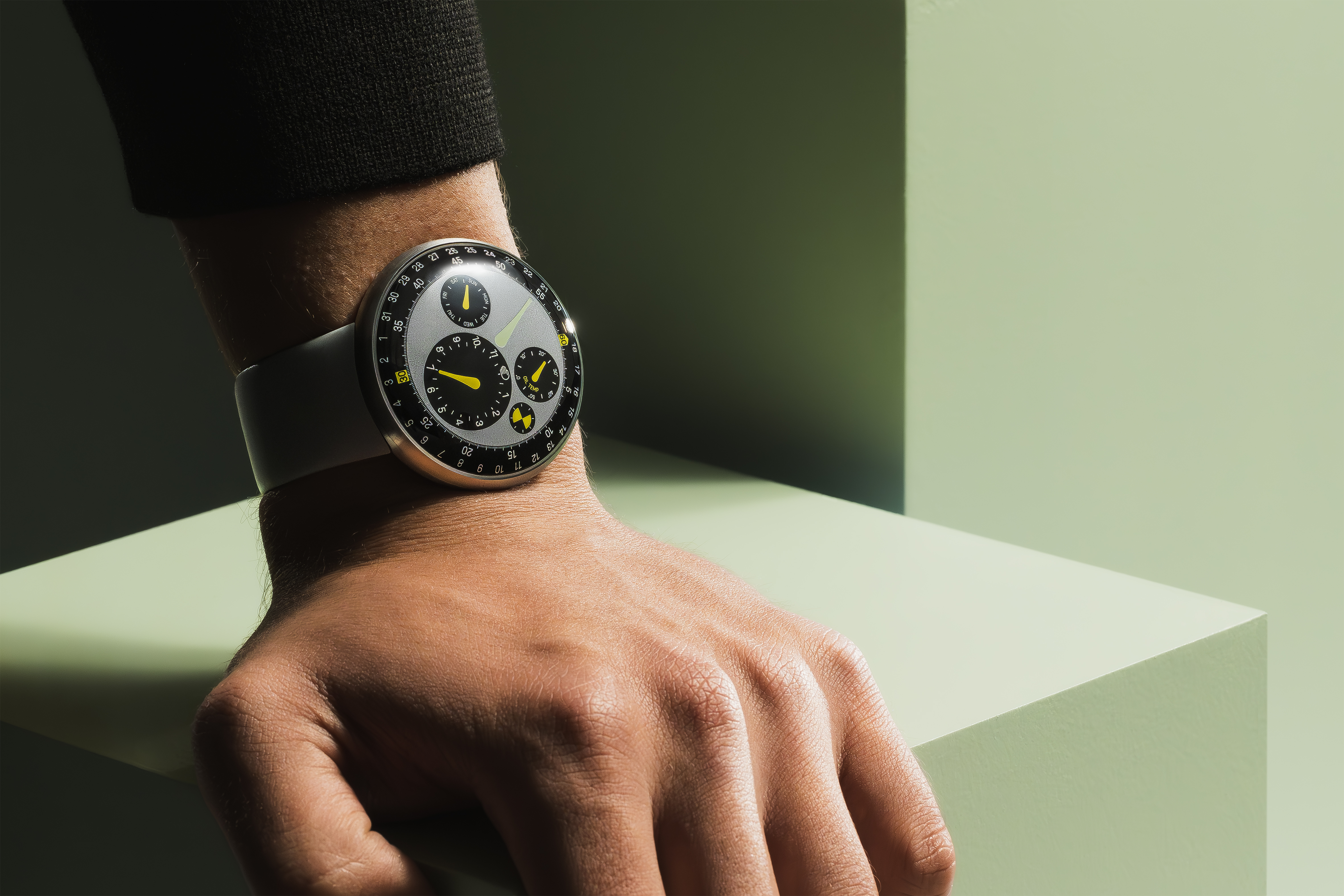 Ressence and Marc Newson watch on man&#039;s wrist