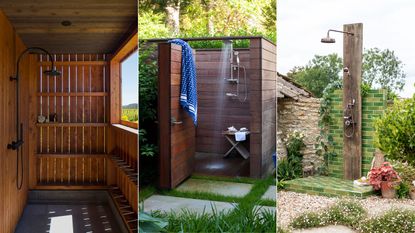 three outdoor shower ideas
