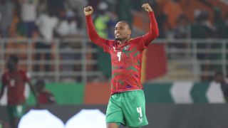 Riaan Hanamub celebrates an AFCON win ahead of the South Africa vs Namibia live stream