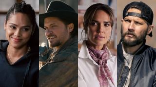 From left to right: a side-by-side of Ash Santos, Luke Grimes, Arielle Kebbel and Logan Marshall-Green. 