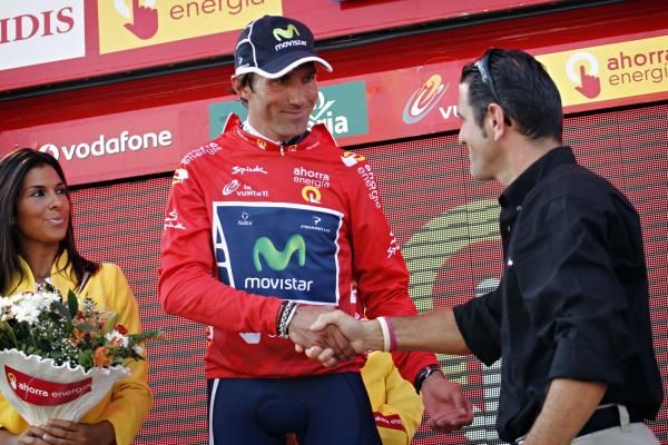 Lastras is congratulated on taking the overall race lead