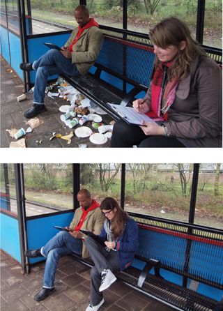 White travellers who were asked to fill out a questionaire in an orderly train station generally sat close to a Dutch-African person, compared to when they were asked in a messy train station.