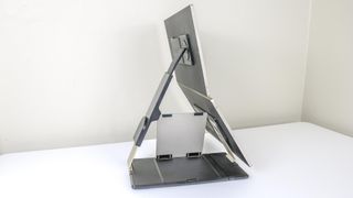 The Siaviala S6 Laptop Screen Extender in stacked display mode on a desk