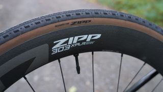 A Zipp 303 XPLR SW gravel wheel