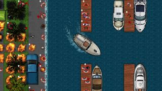 Terminus Zombie Survivors. A boat of survivors escapes a harbor full of zombies.