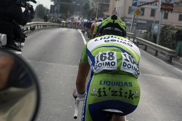 The view from the back of the peloton.