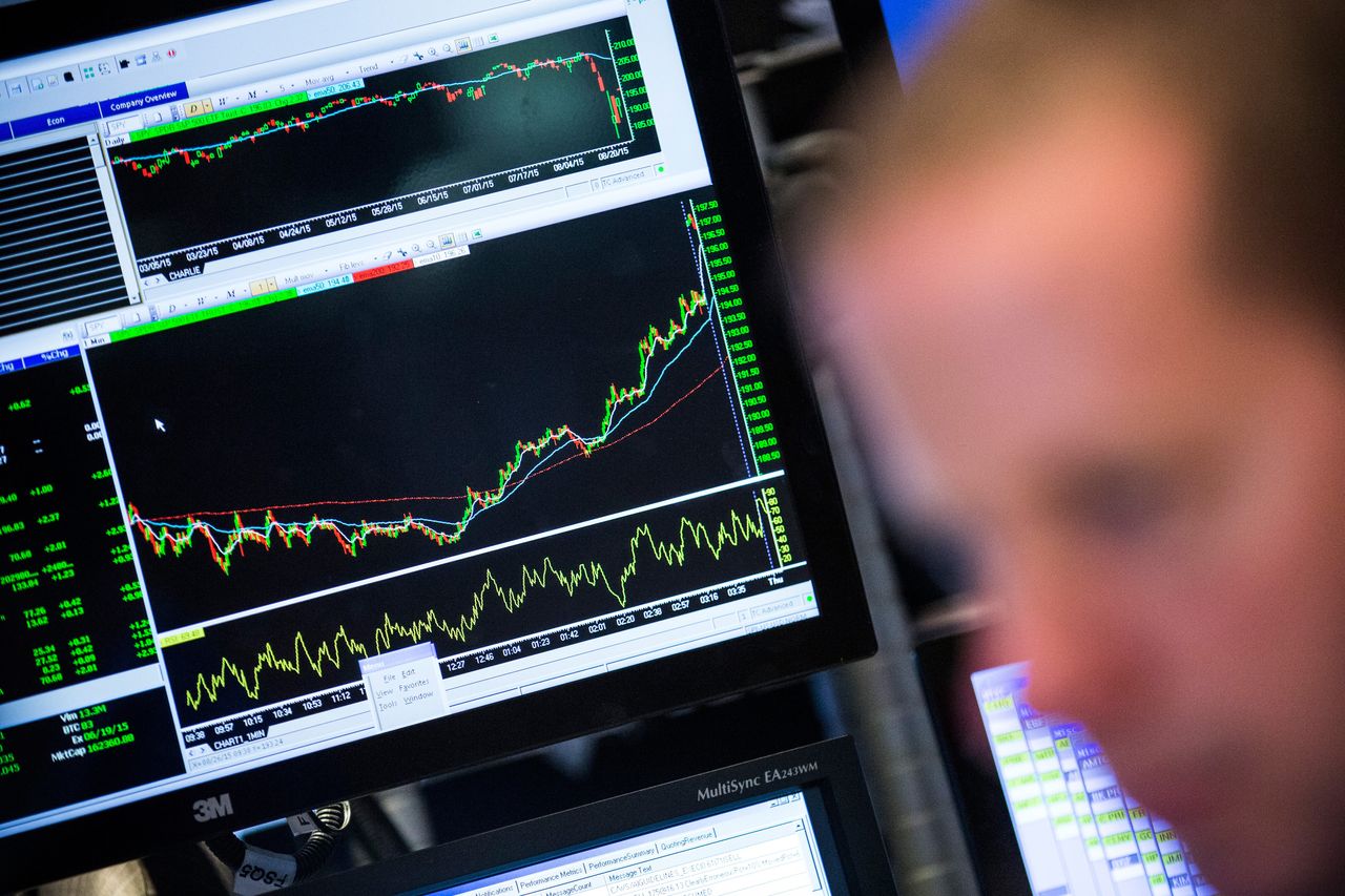 Monitor on the floor of the New York Stock Exchange