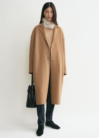 Doublé Cocoon Coat Camel