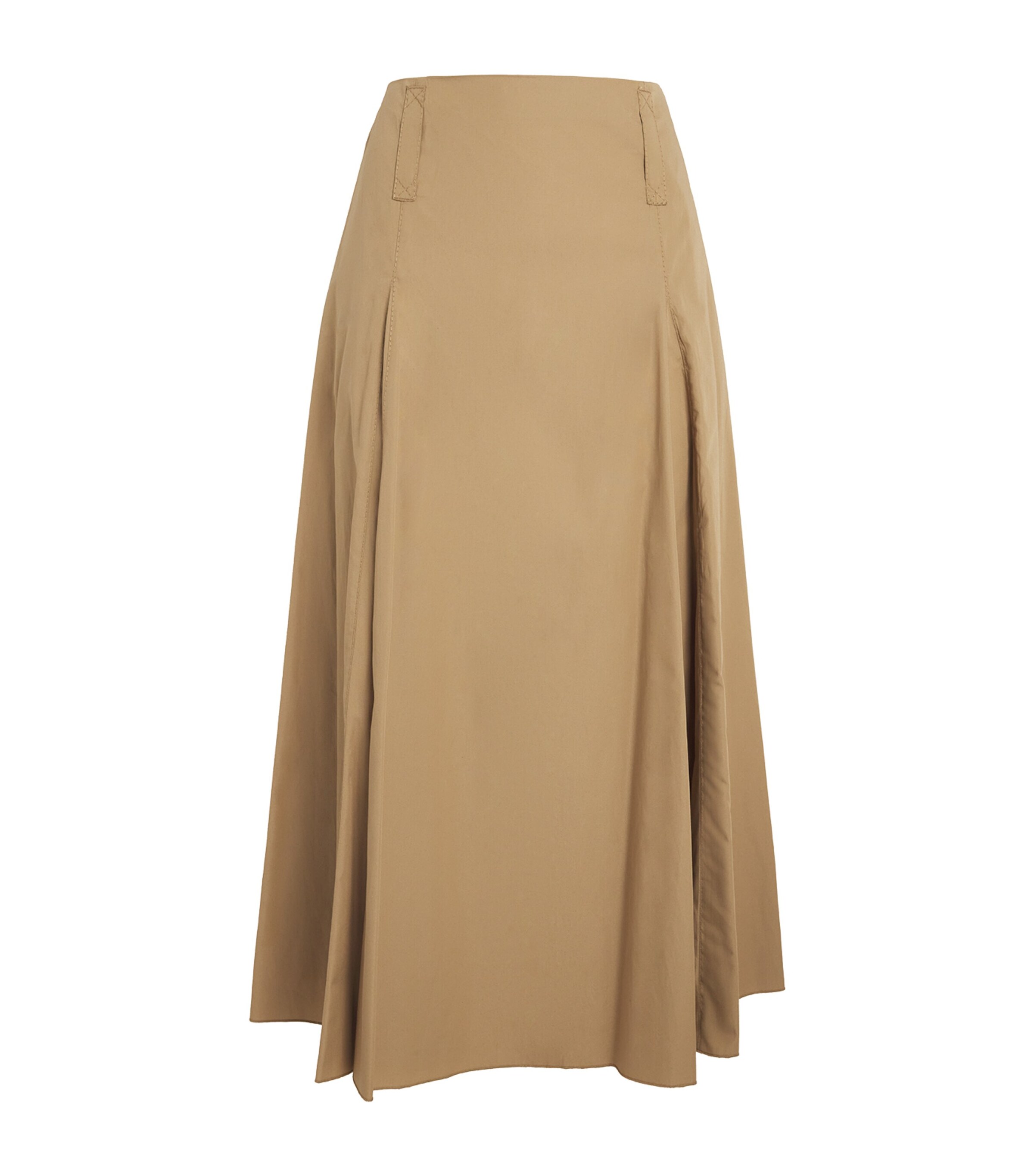 Cotton Poplin Midi Skirt