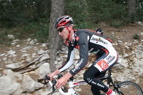 Further ahead Marco Fertonani is climbing well.