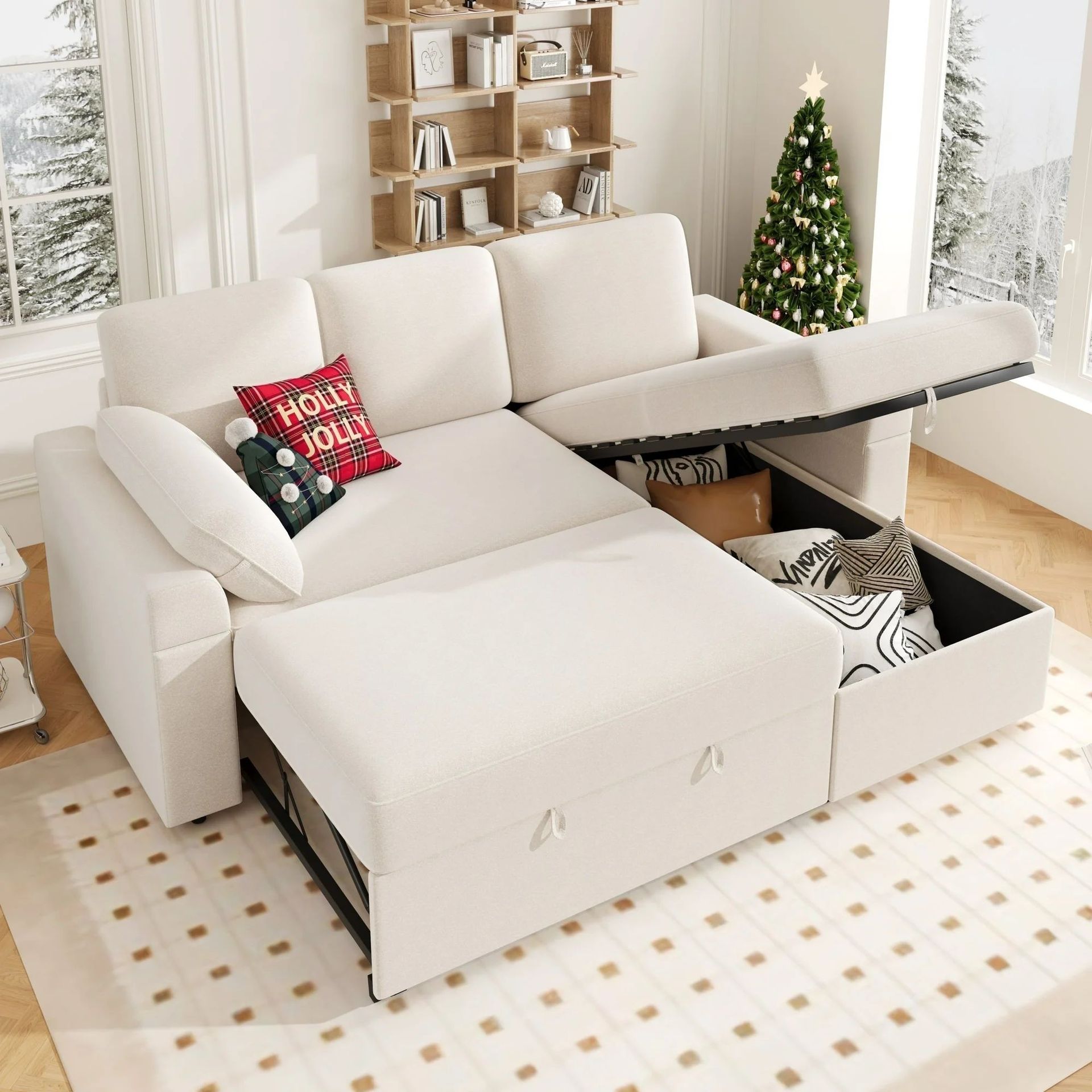 VANACC Sectional Sofa Bed with Storage