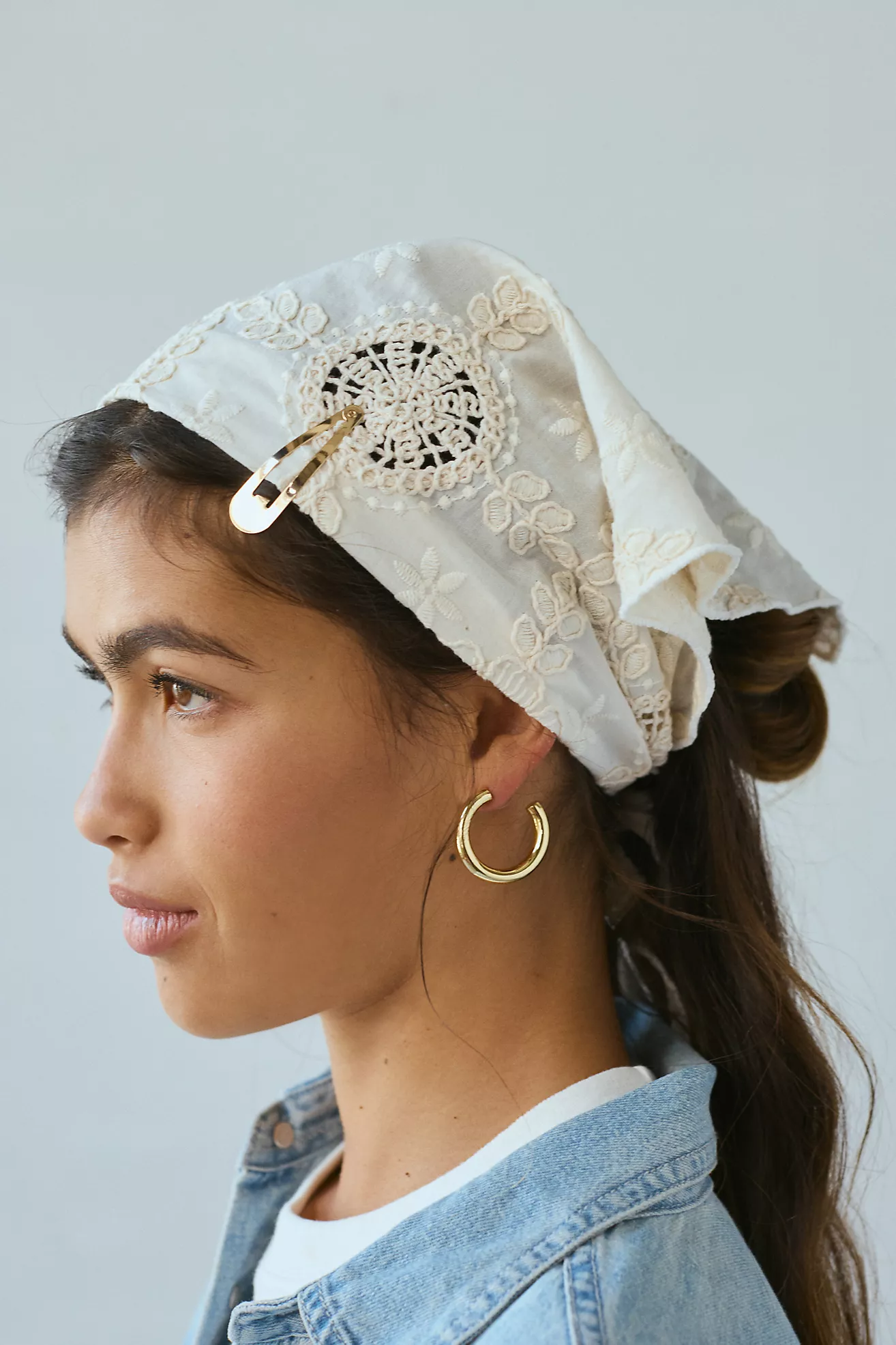 Betty Floral Crochet Headscarf