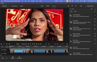 Screenshots of the desktop version of Adobe Premiere Elements 2024 running on MAcOS showing the process of editing a video