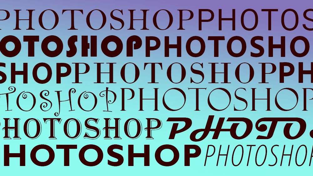 An image showing fonts in Photoshop