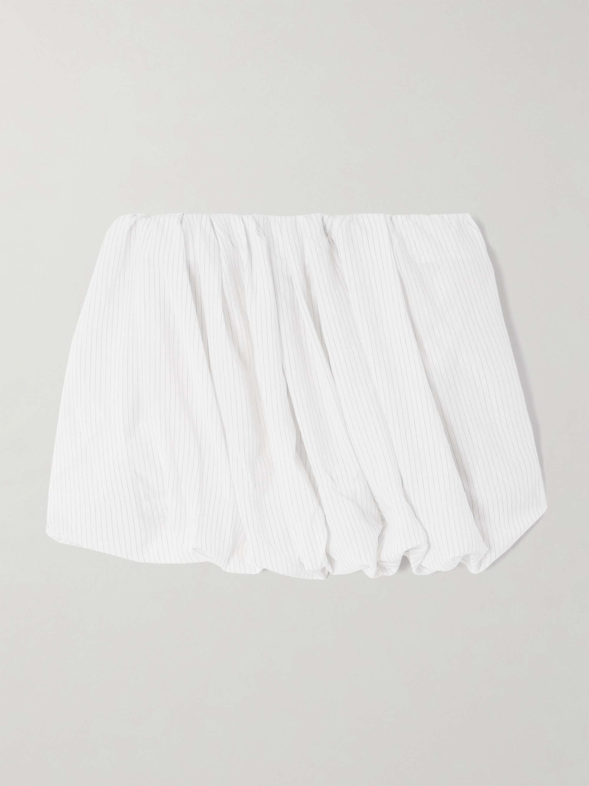 Pleated Pinstriped Poplin Mini Skirt